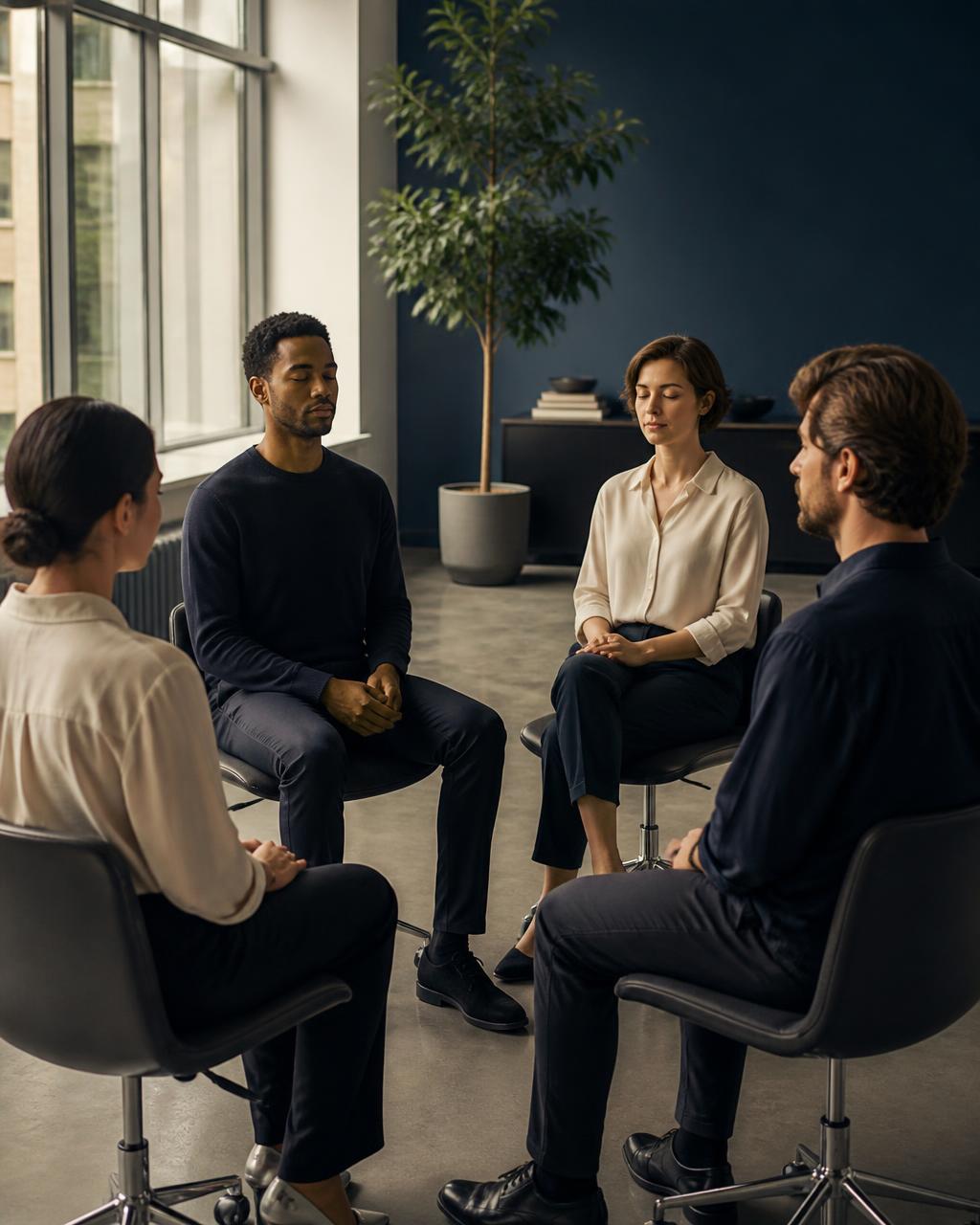 A fast-growing startup team working together in a modern office